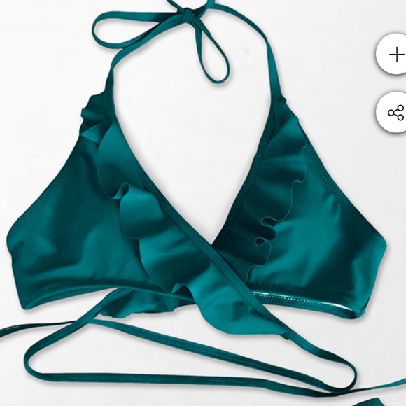 Teal Ruffle Bikini - Picture 2 of 3